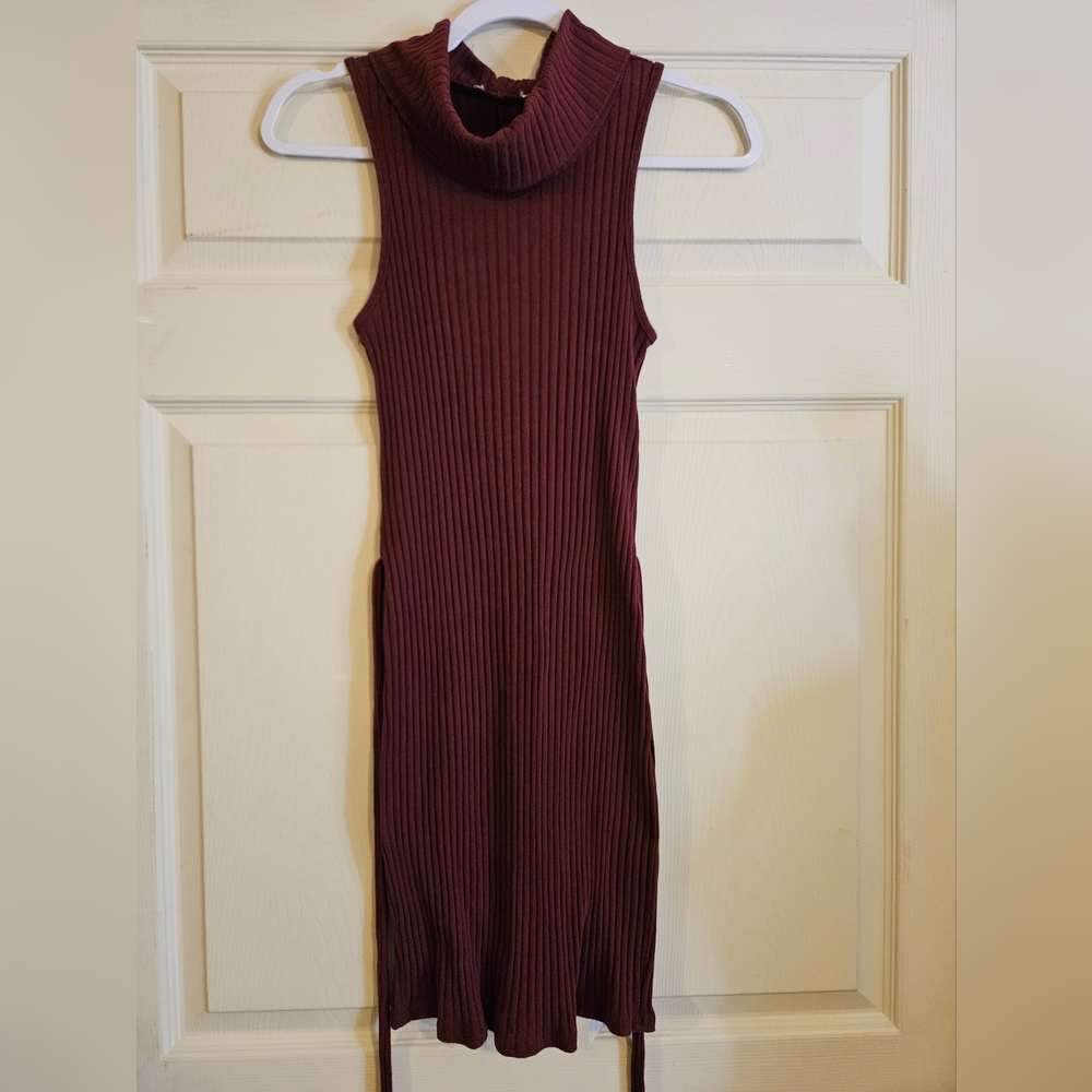 Charlotte Russe Knit Maroon Dress Size S